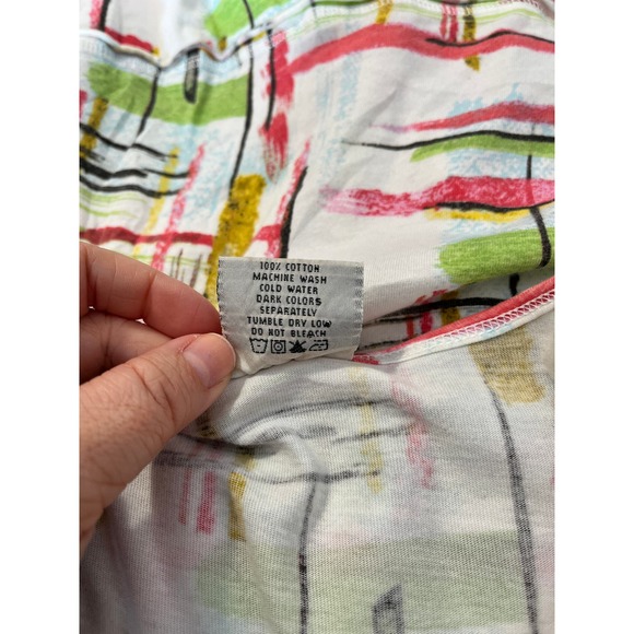 C.M.C. by Color Me Cotton Top Long Sleeves Abstract Multicolor Print, Empire - Picture 6 of 6